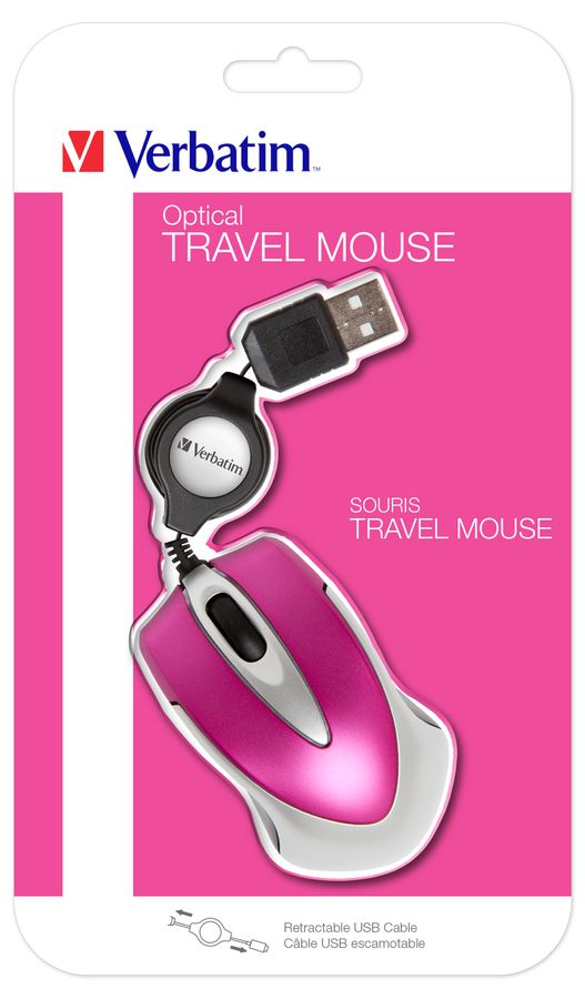 Verbatim Go Mini Travel Mouse Pink