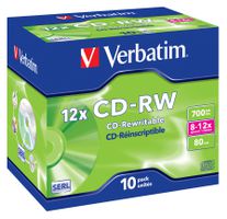 Verbatim CD-RW Jewel 700MB 12x 10 Pack