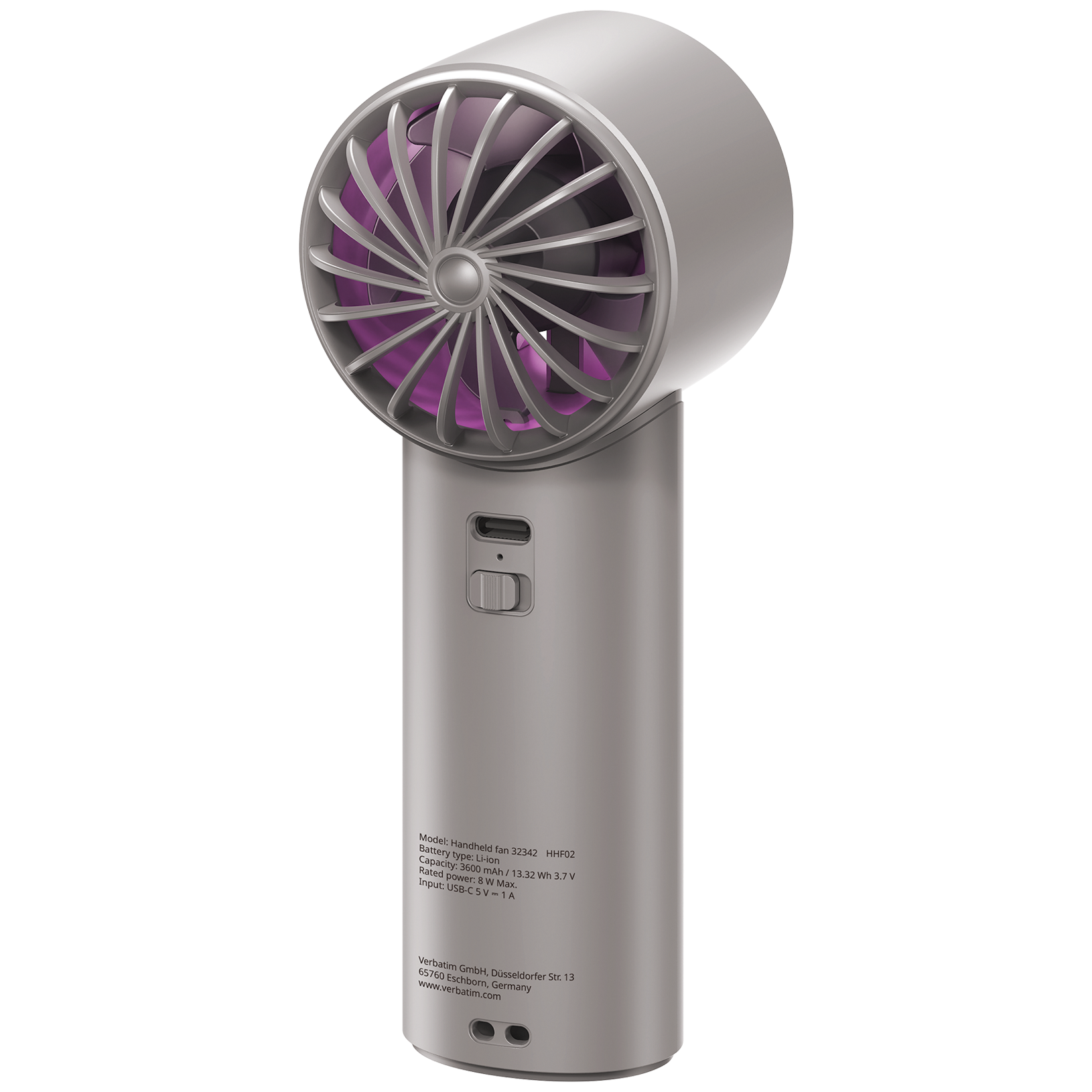 Verbatim IceTouch Handheld Fan Grey