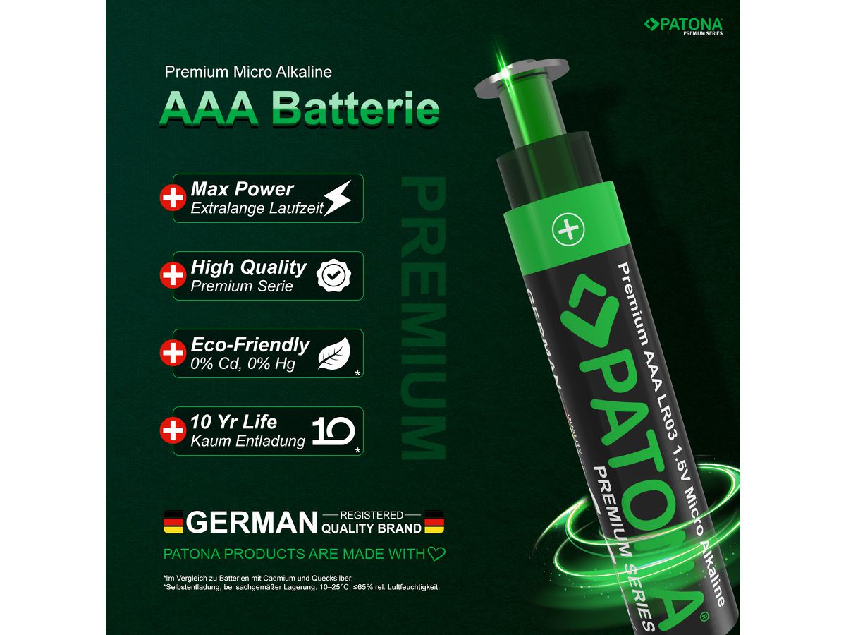Patona 10 Stück AAA Alkaline Batterie