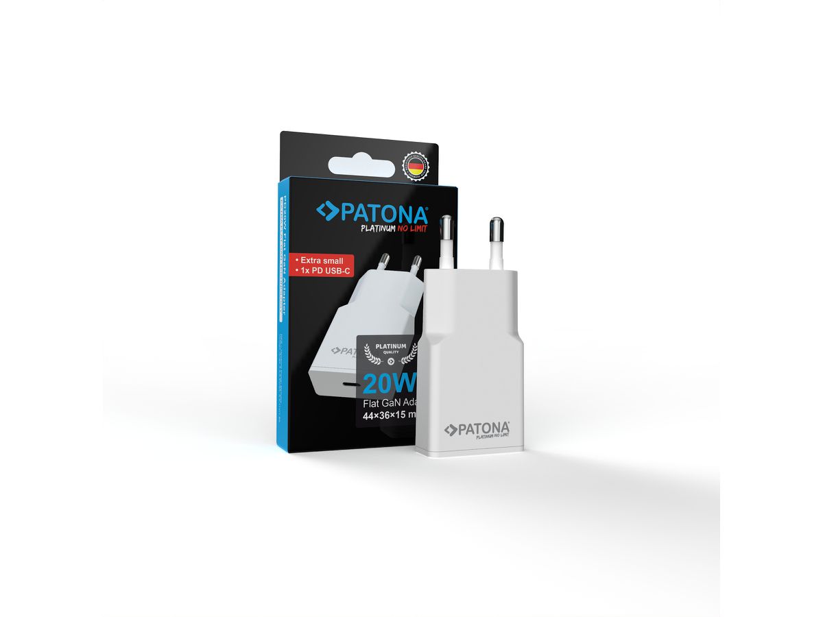 Patona GaN Flat PD 20W USB-C White