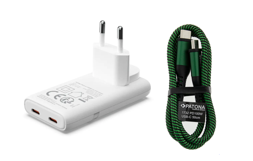 Patona GaN 65W 2x USB-C + 100W Kabel Set