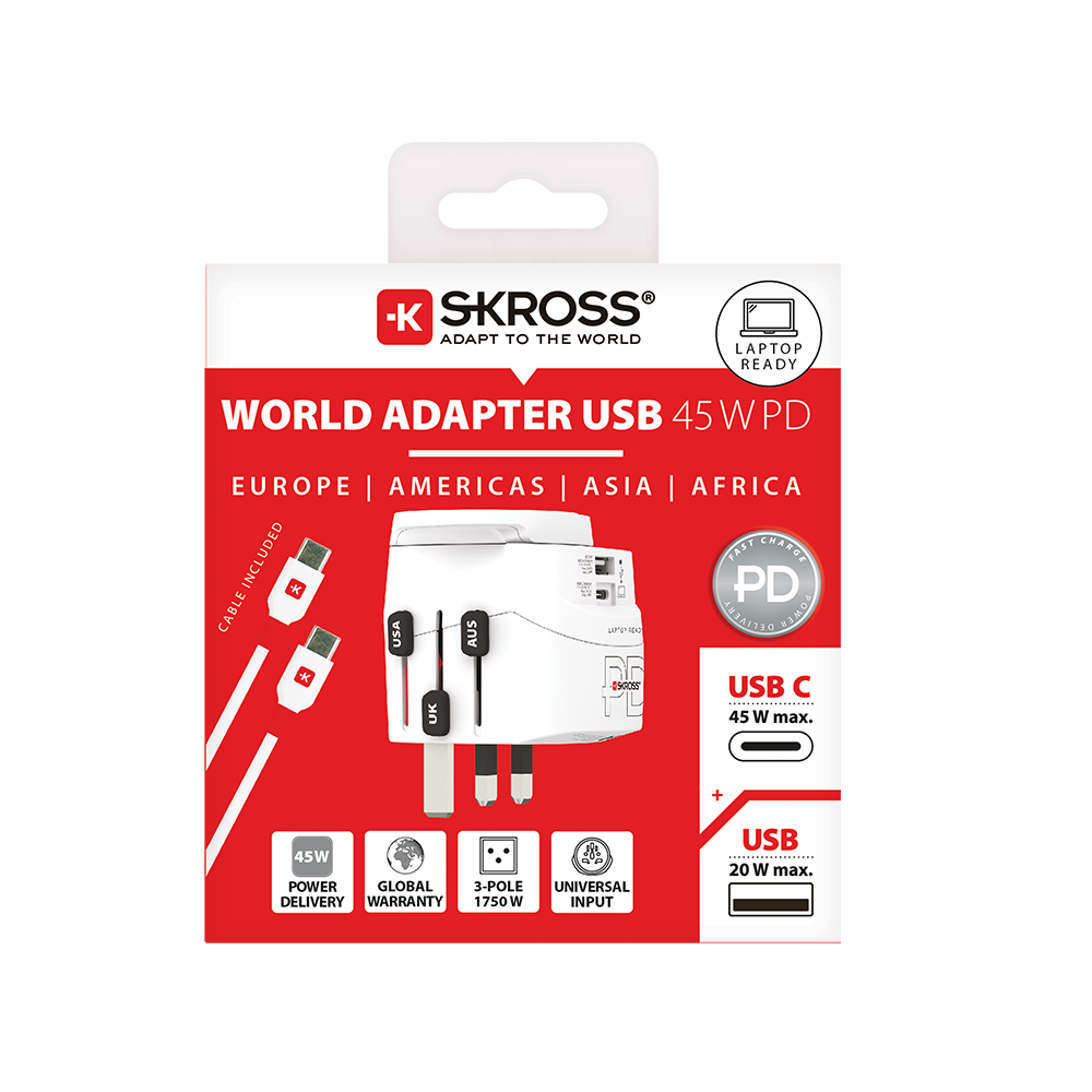 Skross PRO Light USB AC45PD World