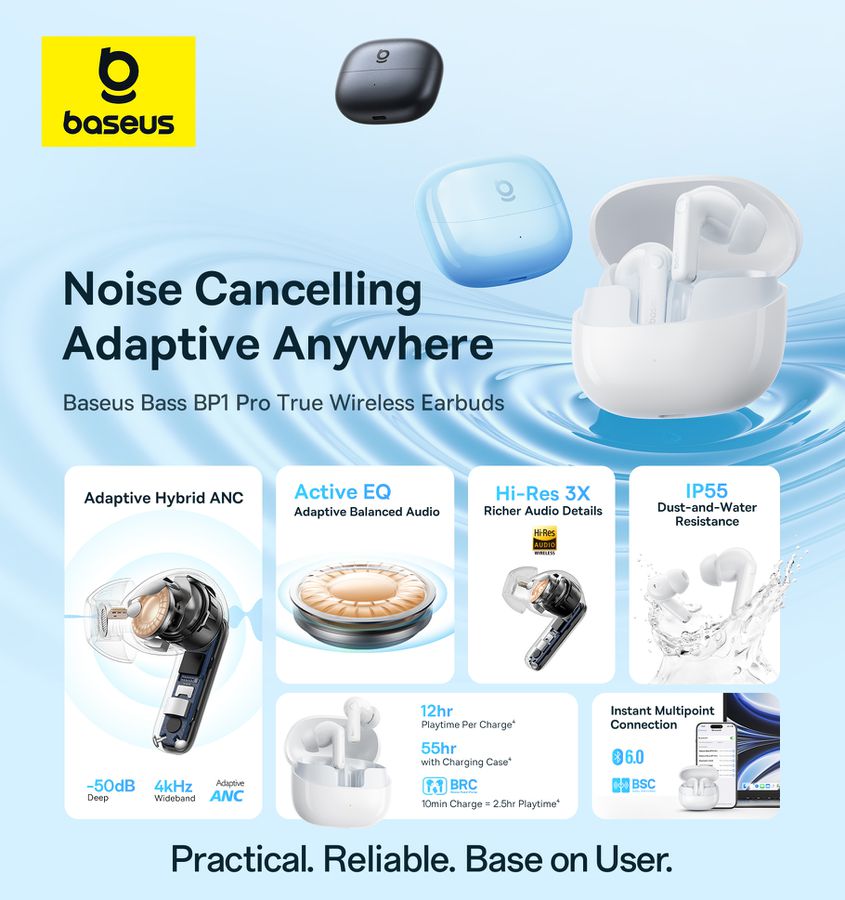 Baseus Bass BP1 Pro InEar TWS Earbuds Wh