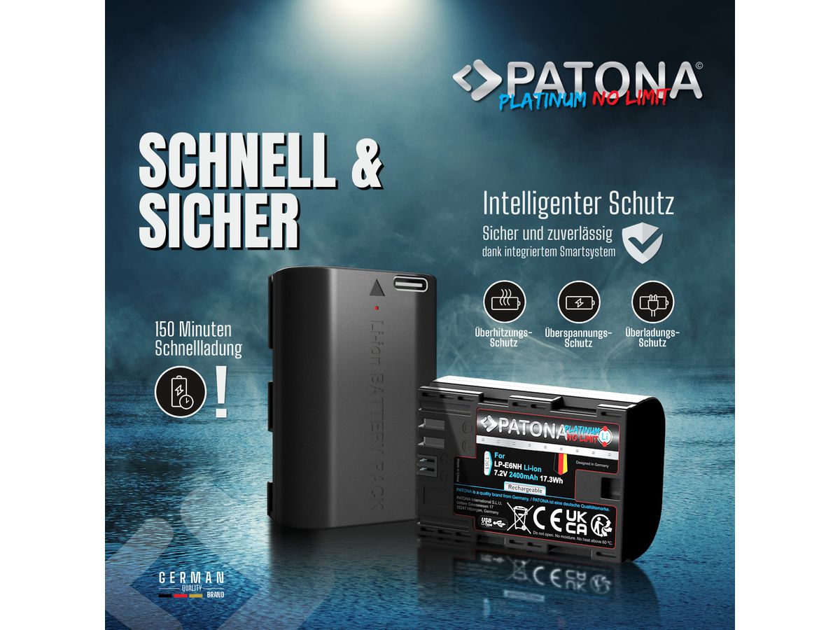 Patona Platinum Canon LP-E6NH USB-C Inp.