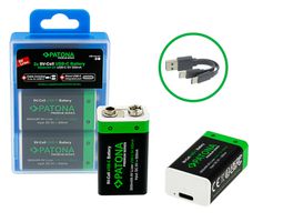 Patona Premium Akku 2x 9V 6LR61 USB-C