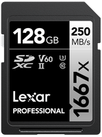Lexar 1667x UHS-II SDXC 128GB Silver