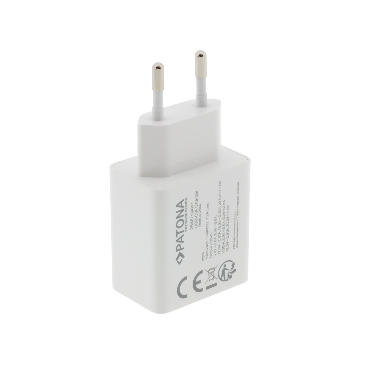 Patona GaN PD 35W USB-C USB-A white