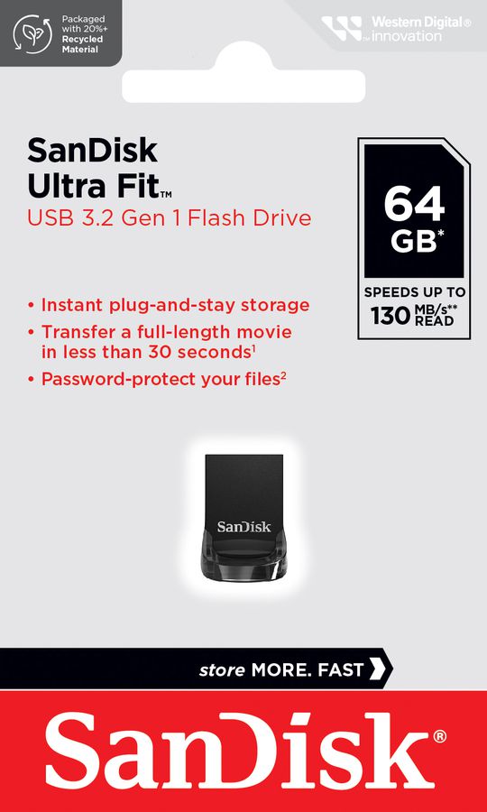 Sandisk Ultra USB 3.2 Fit 64GB 130MB/s