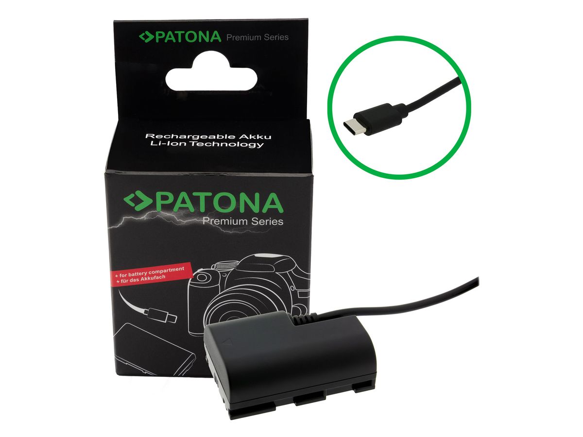 Patona USB-C Input Akku-Adapter LP-E6P