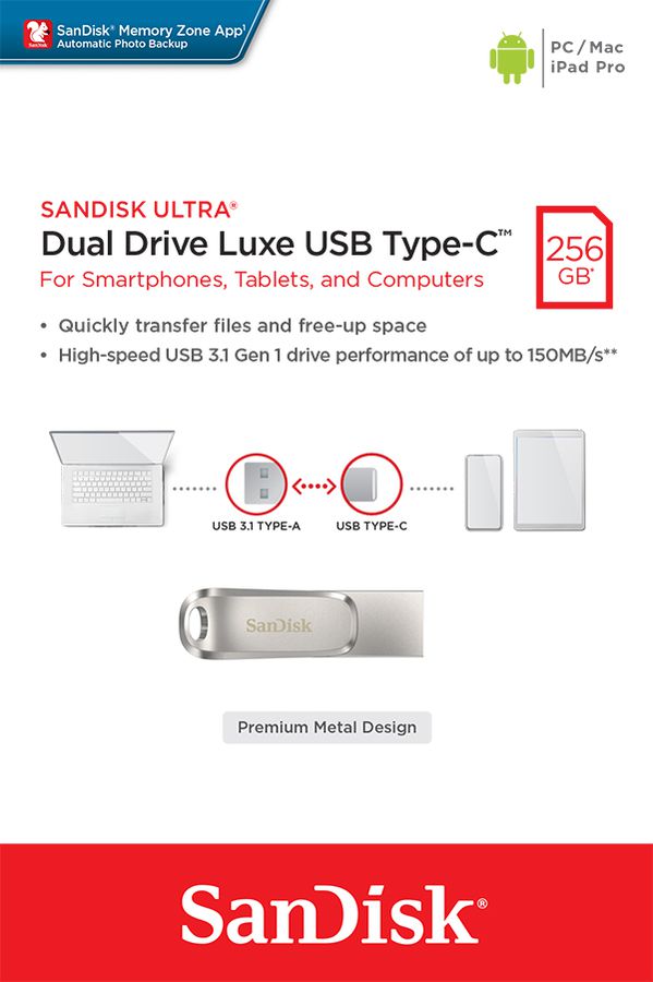 SanDisk Ultra USB Dual Luxe Type-C 256GB