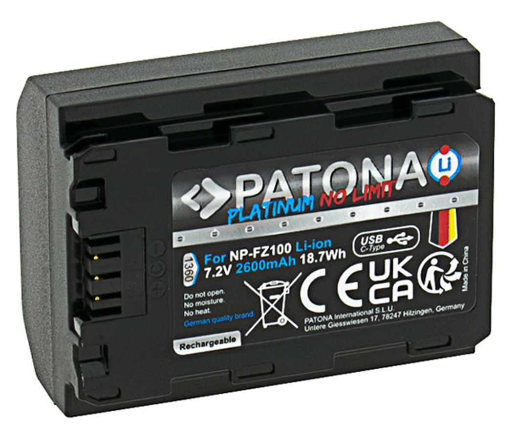 Patona Platinum Akku Fuji NP-W235 USB-C