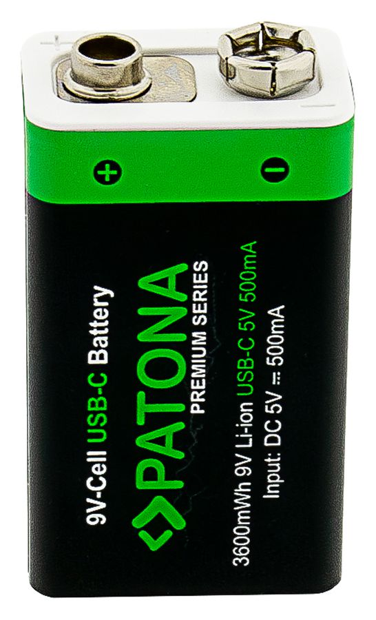 Patona Premium Akku 2x 9V 6LR61 USB-C