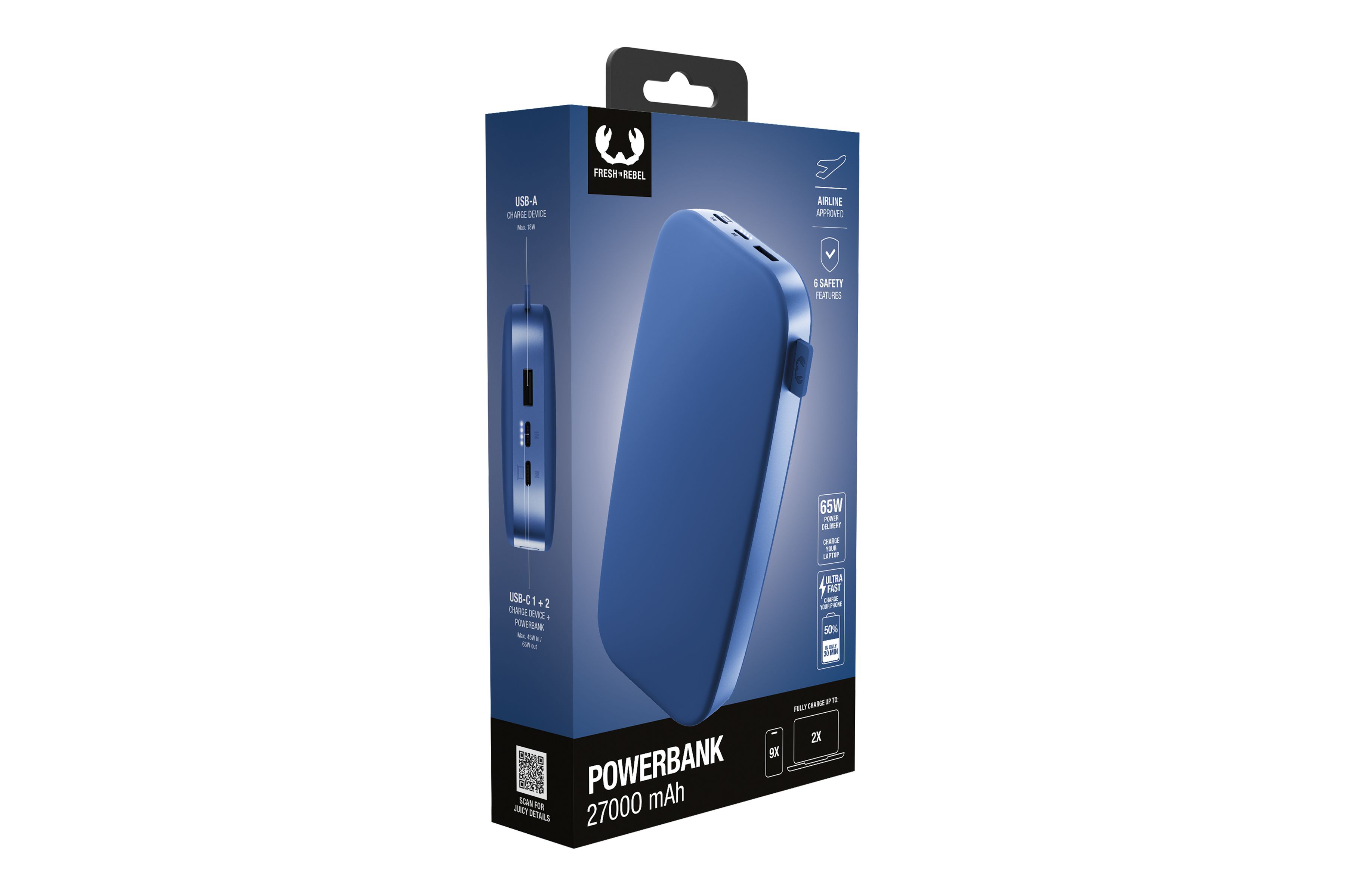 Fresh 'n Rebel Powerbank 27000 mAh Blue