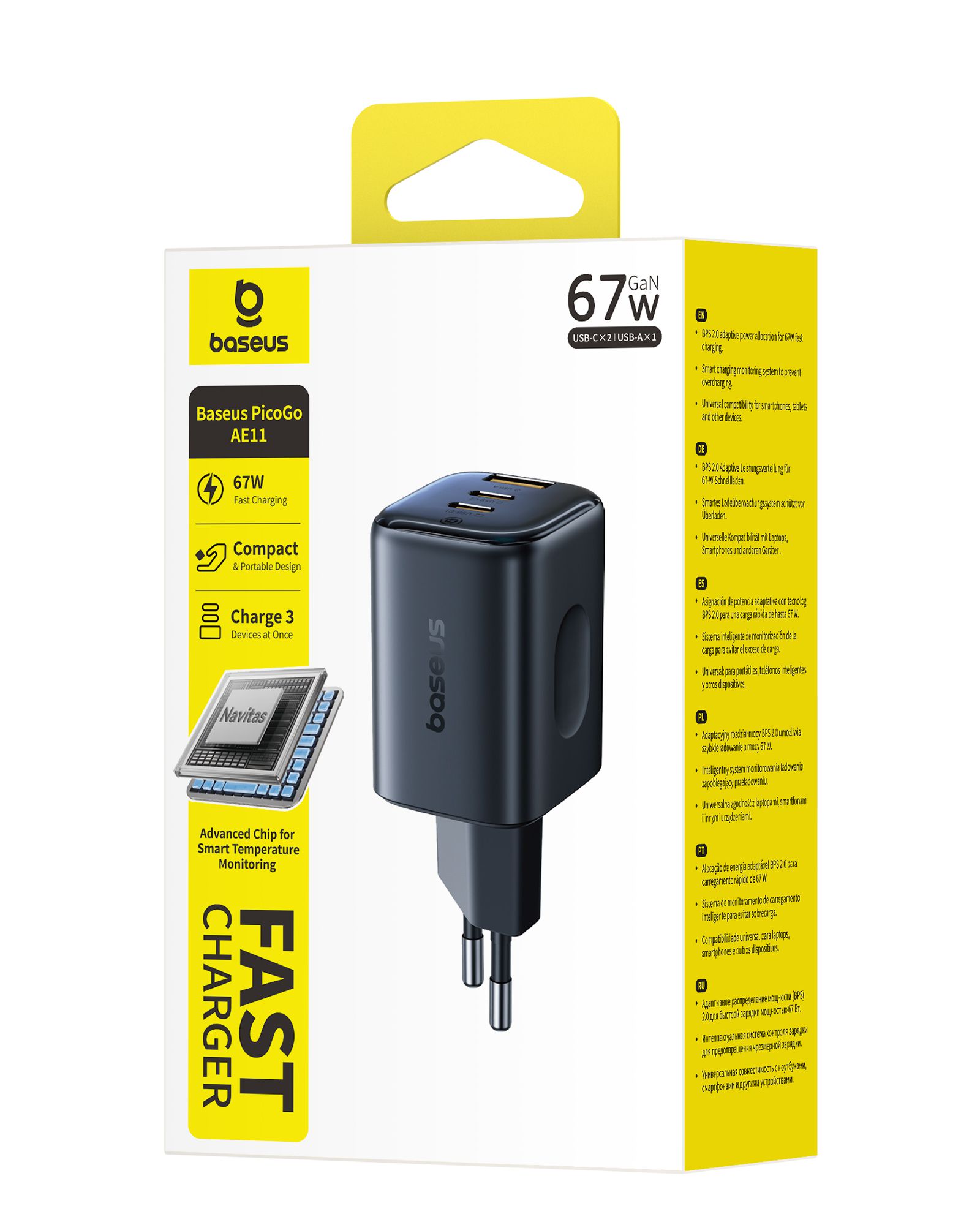 Baseus PicoGo Fastcharger 2C+U 67W Bl.