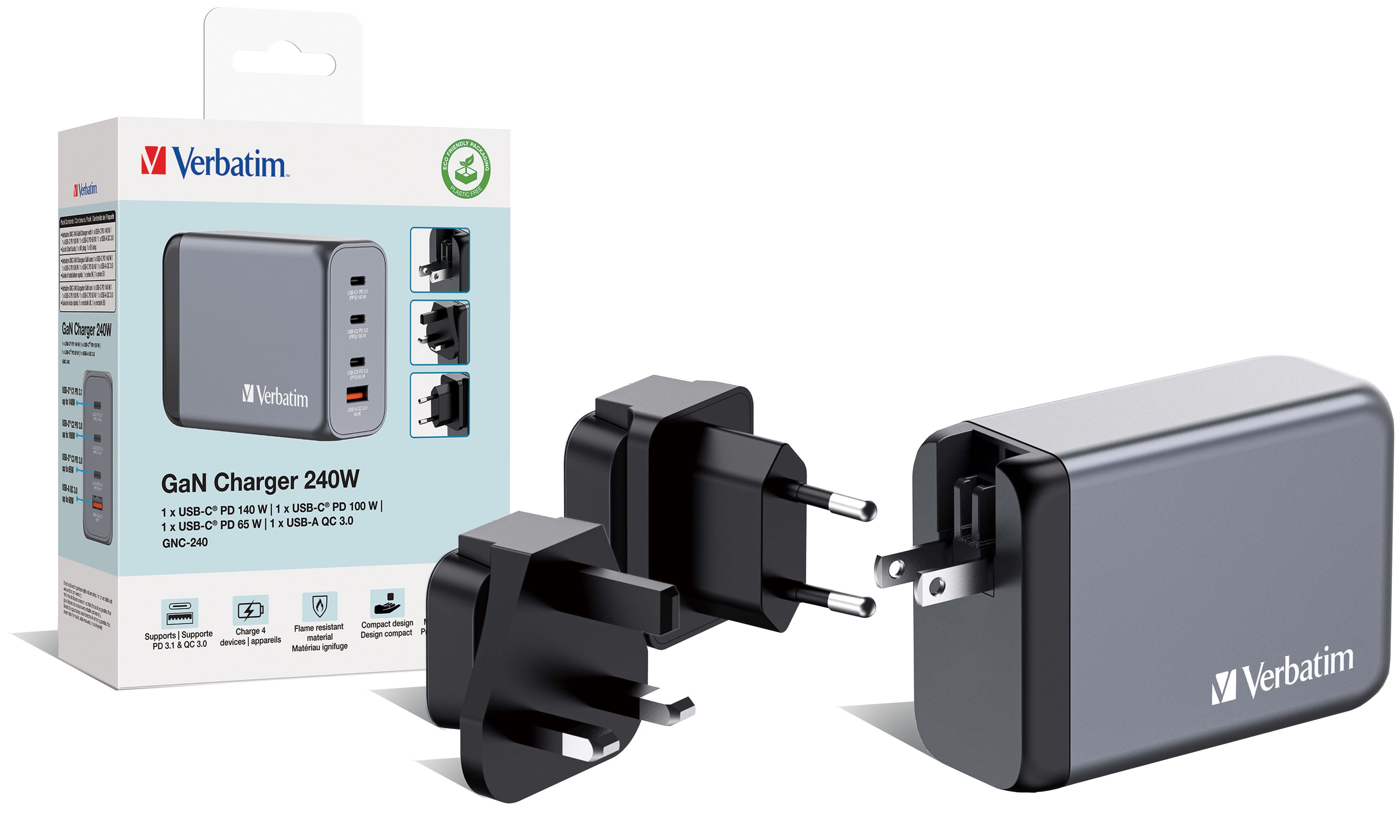 Verbatim GaN 4 Port Charger 240W