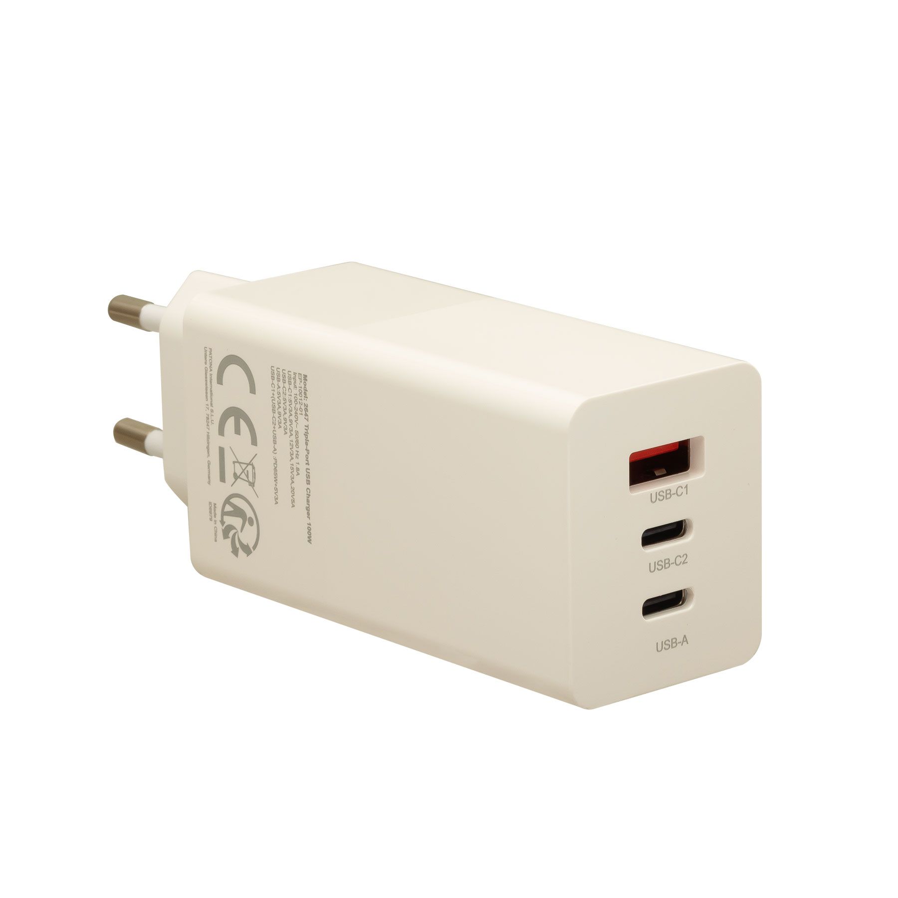 Patona GaN PD 100W 2xUSB-C 1xUSB-A white