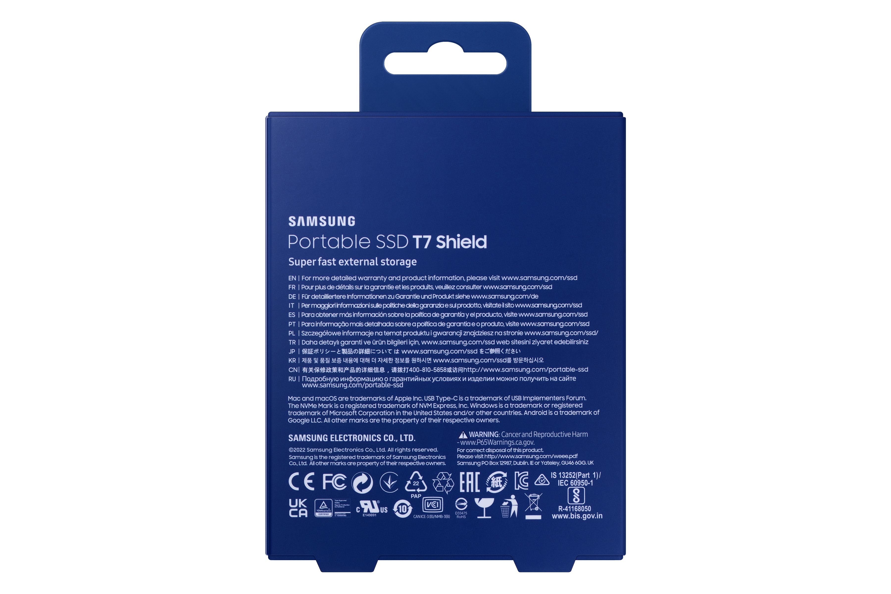 Samsung PSSD T7 Shield 2TB blue