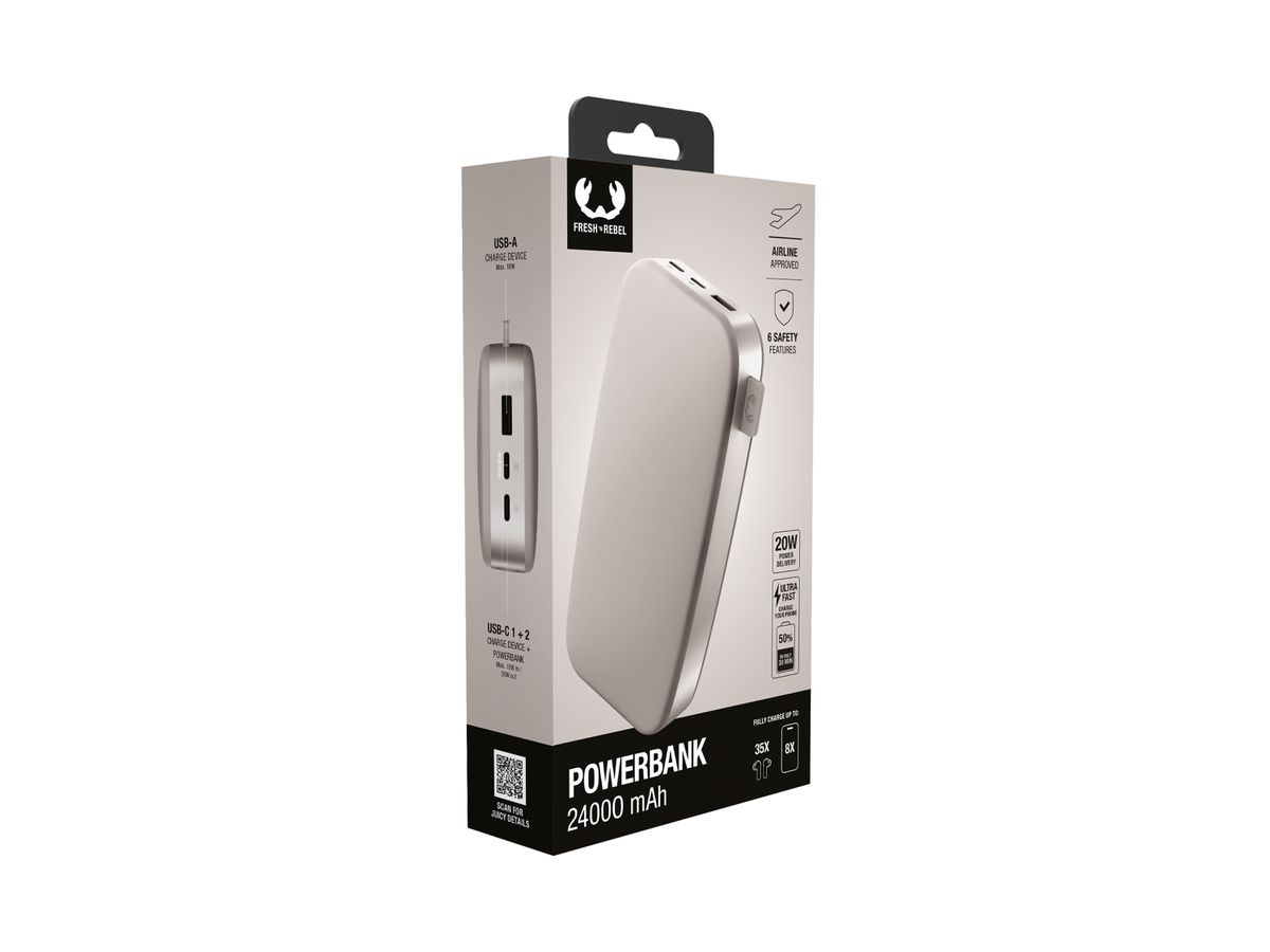 Fresh 'n Rebel Powerbank 24000 mAh Sand