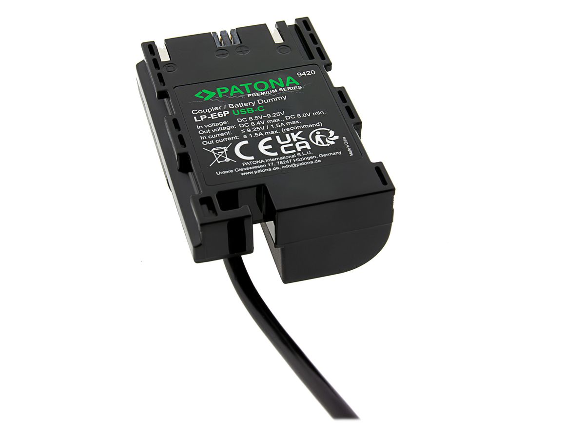 Patona USB-C Input Akku-Adapter LP-E6P