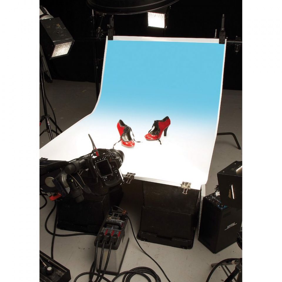 Colorama Colorgrad 110x170cm White/Aqua