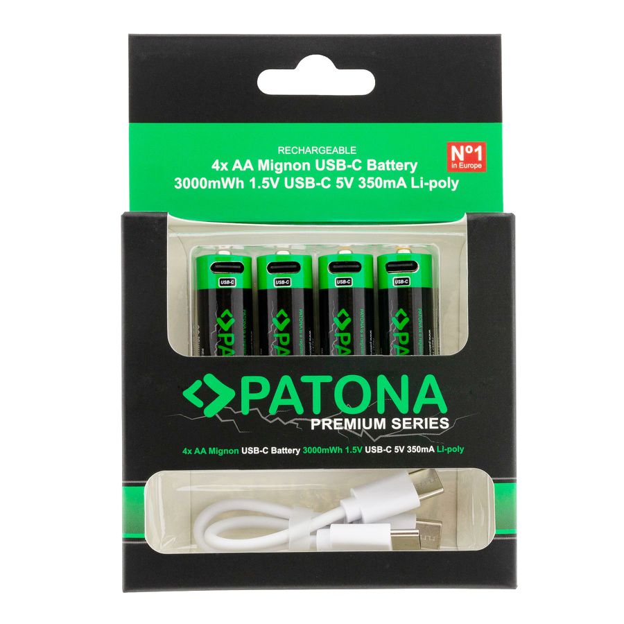 Patona Premium Akku 4x Micro AA USB-C