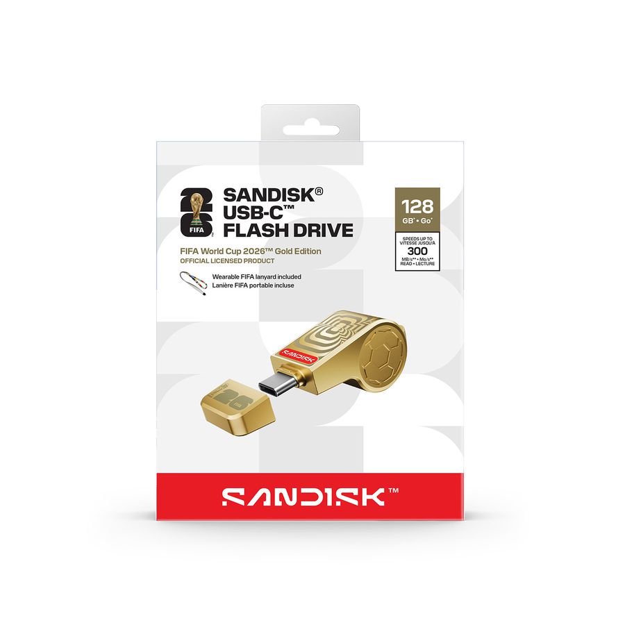 SanDisk USB-C FIFA 2026 128GB Gold