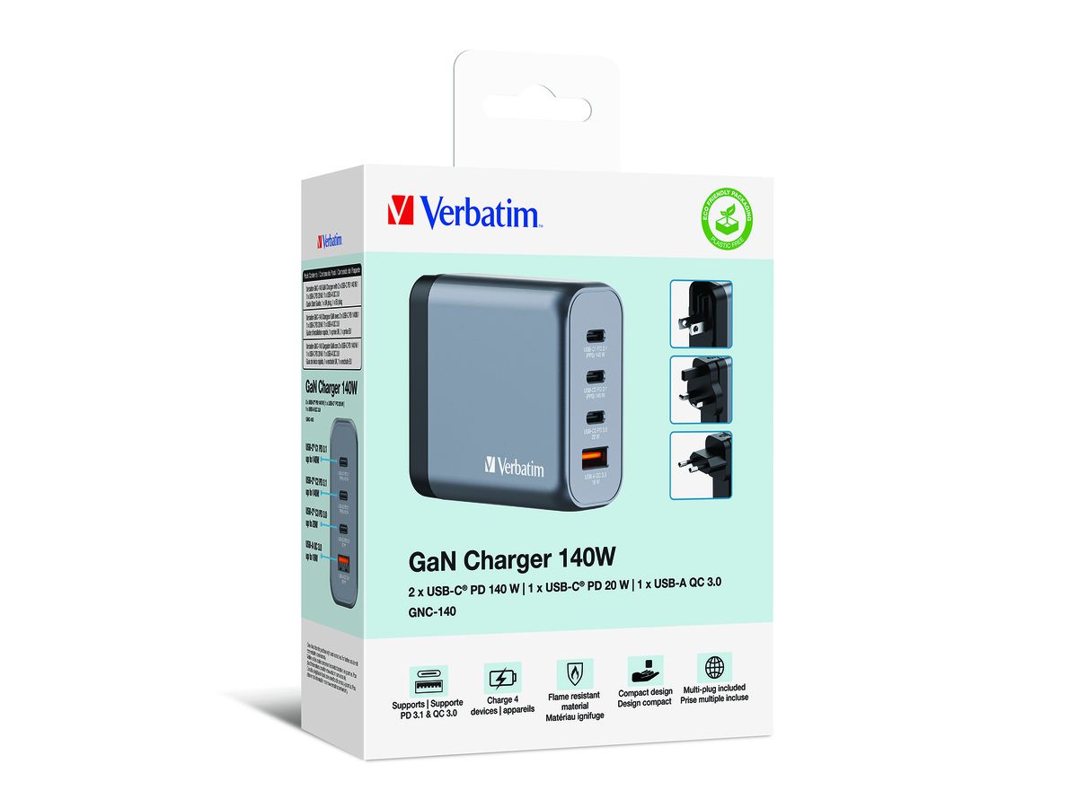 Verbatim GaN 4 Port Charger 140W