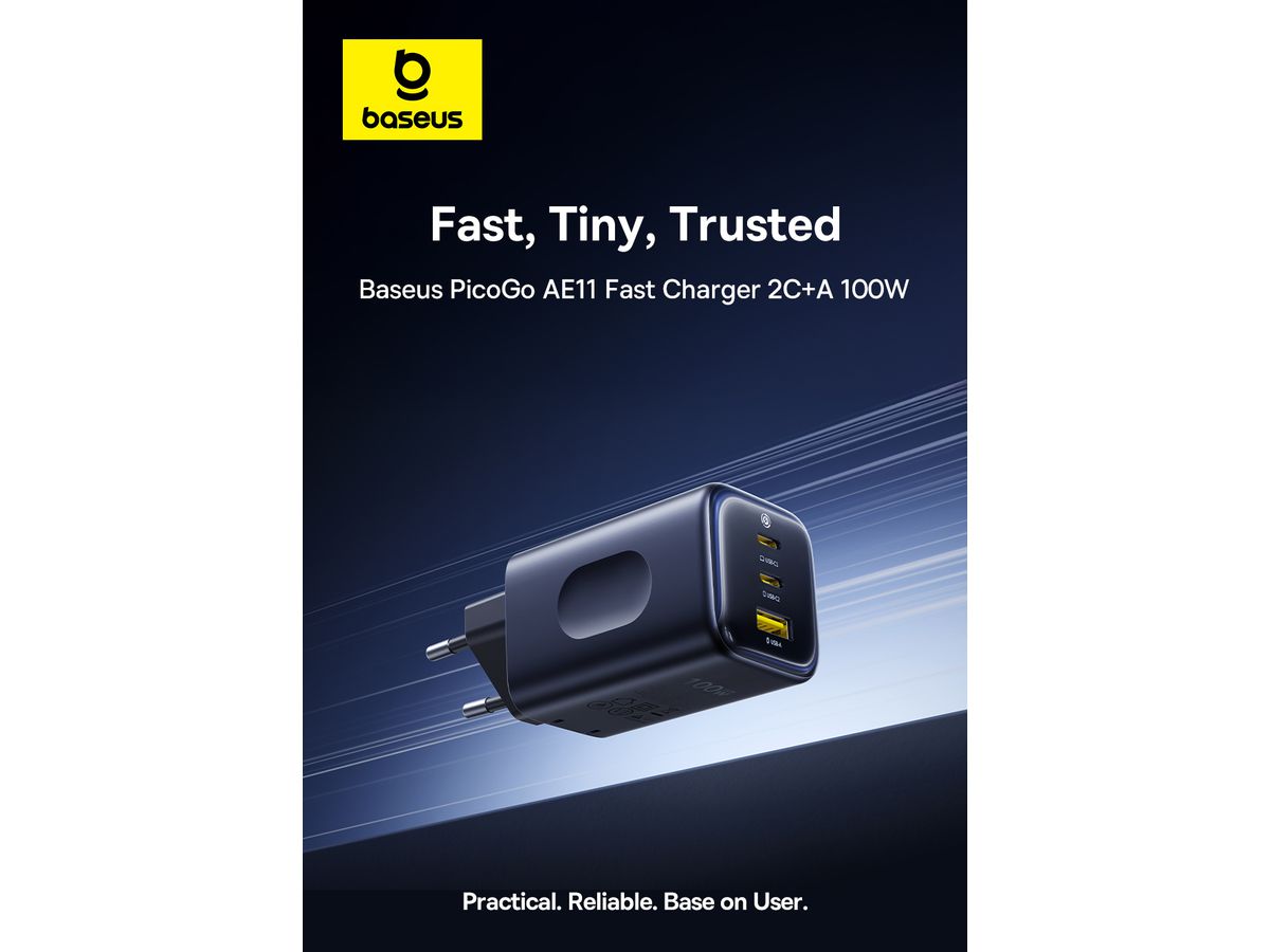 Baseus PicoGo Fastcharger 2C+U 100W Bl.