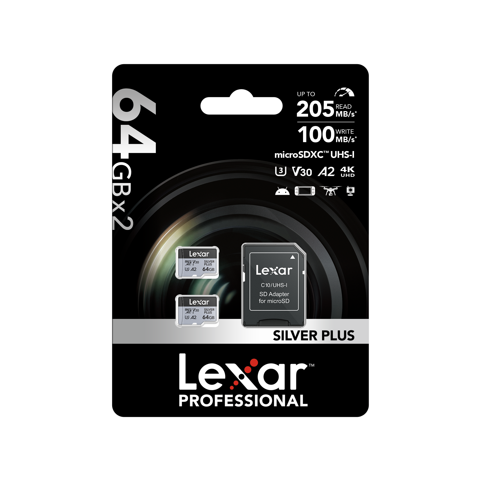 Lexar micro SDXC Silver Plus 2x64GB