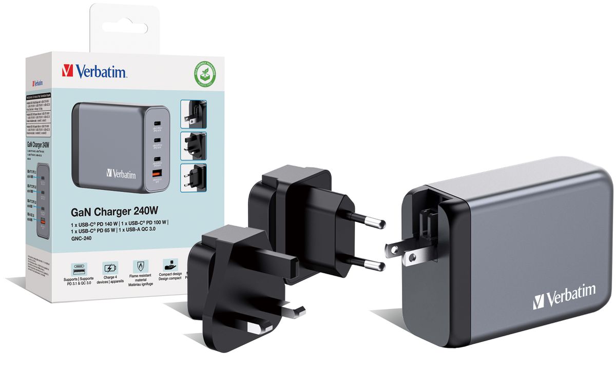 Verbatim GaN 4 Port Charger 240W