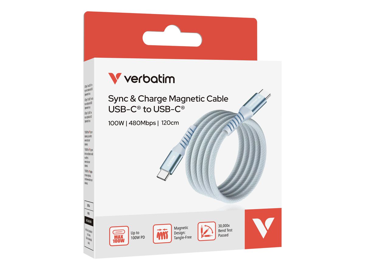 Verbatim Magnetic Cable USB-C 100W Blue