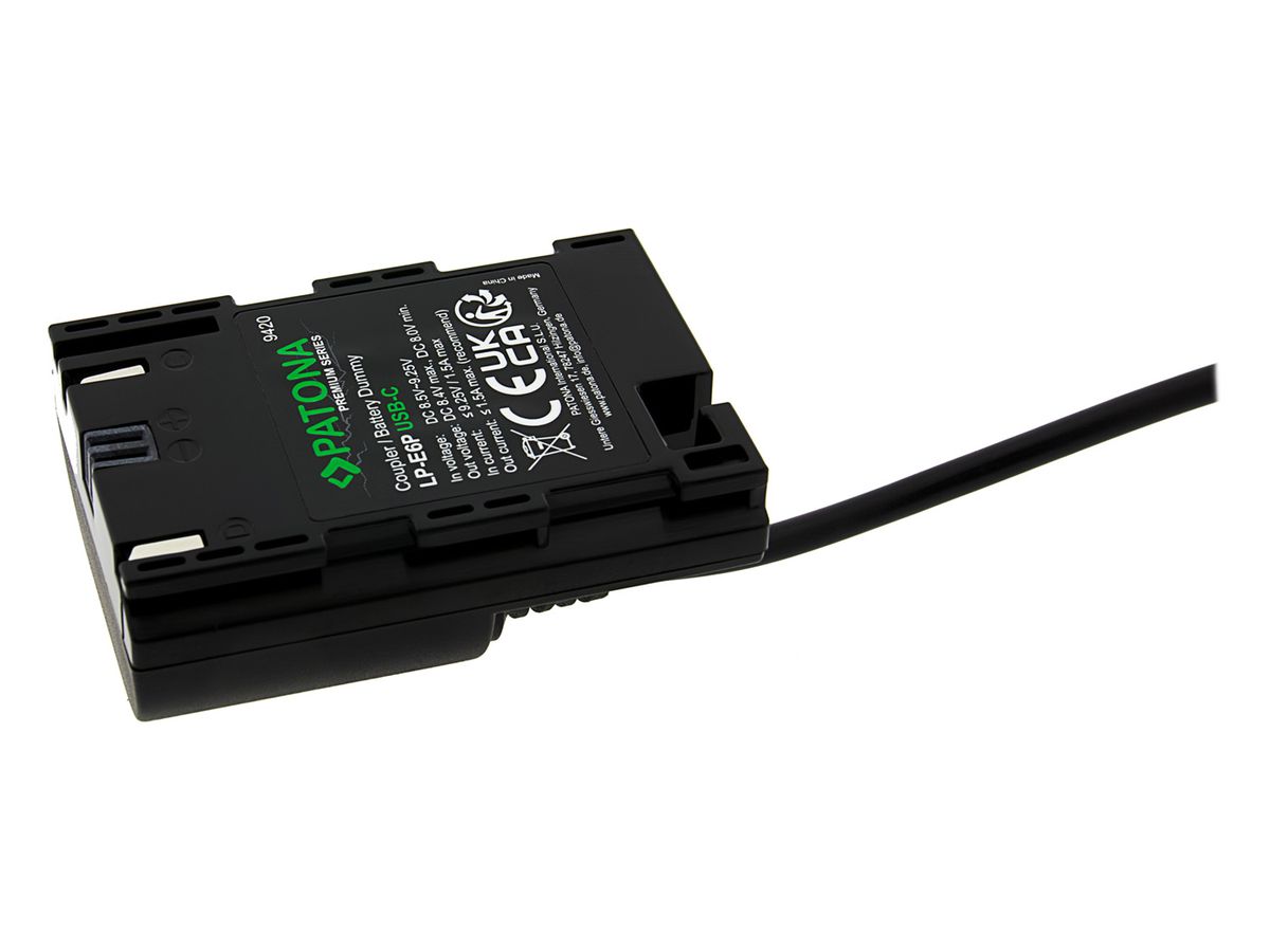 Patona USB-C Input Akku-Adapter LP-E6P