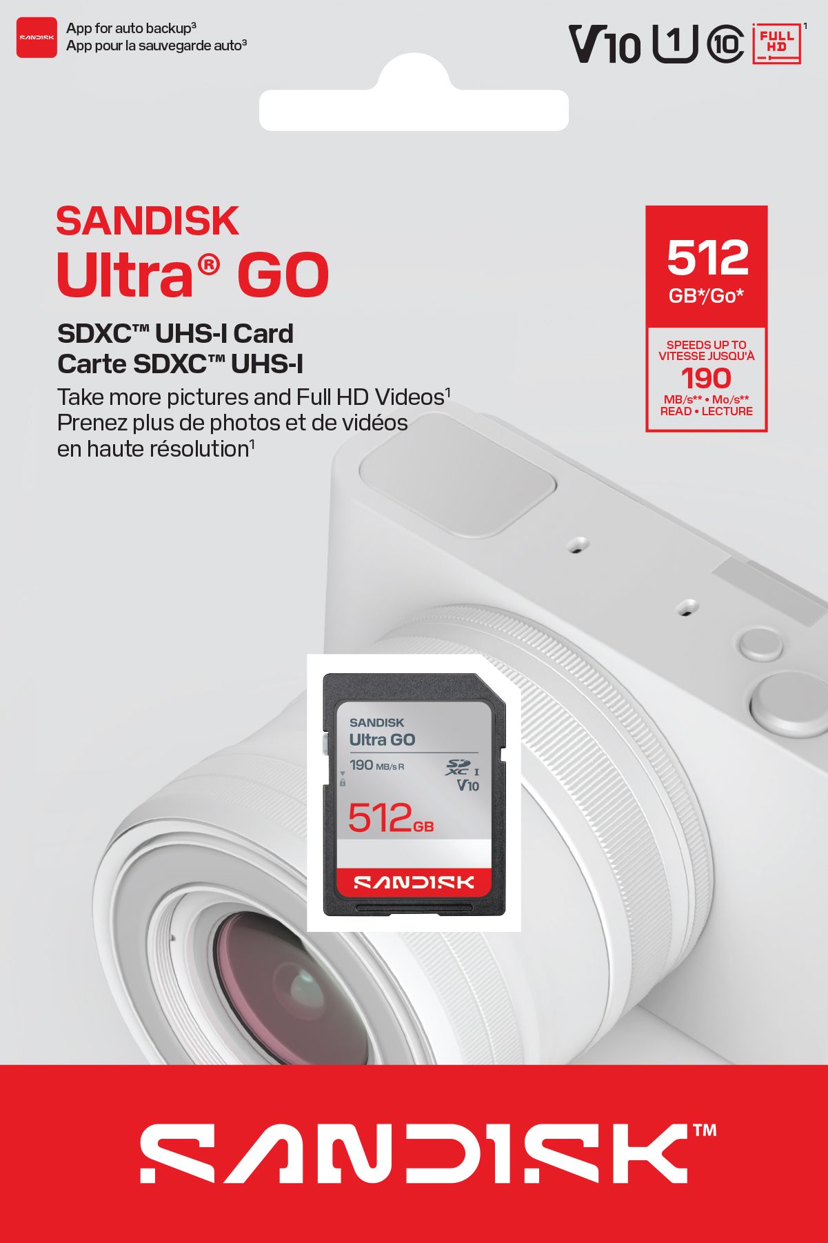 SANDISK Ultra GO SDXC 190MB/s 512GB