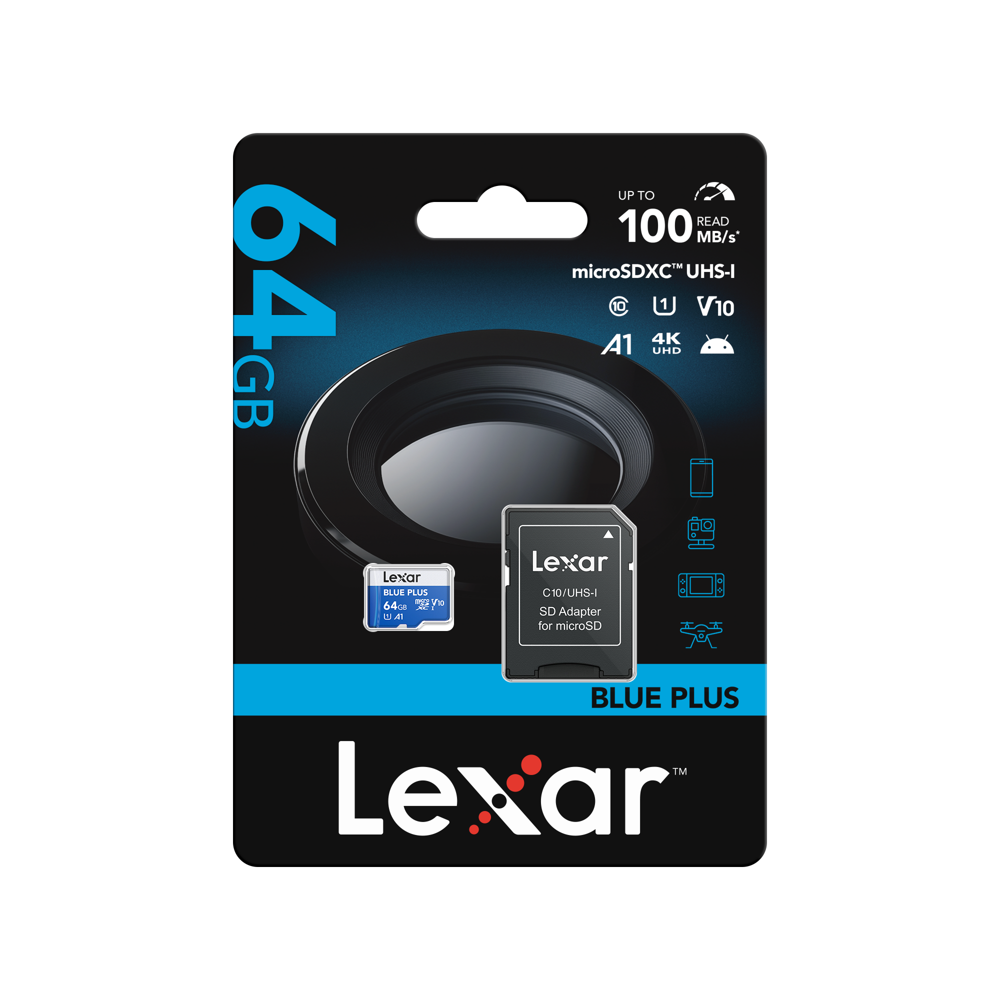 Lexar microSDXC 100MB/s Blue Plus 64GB