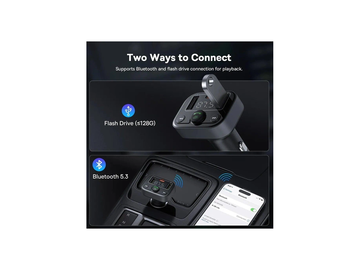 Baseus Car FM Transmitter Cluster Black