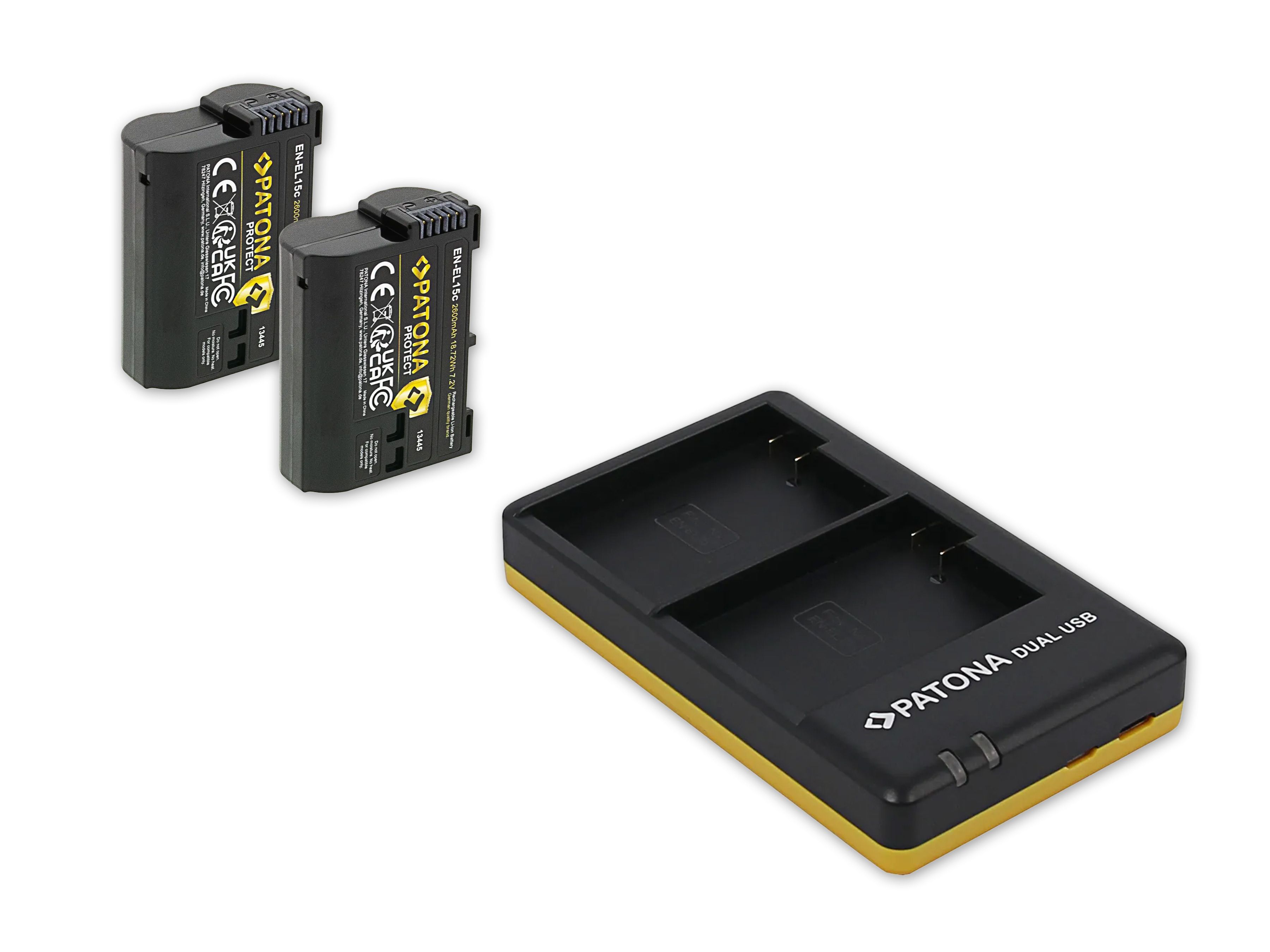 Patona EN-EL15C Set Ladegerät + 2 Akkus