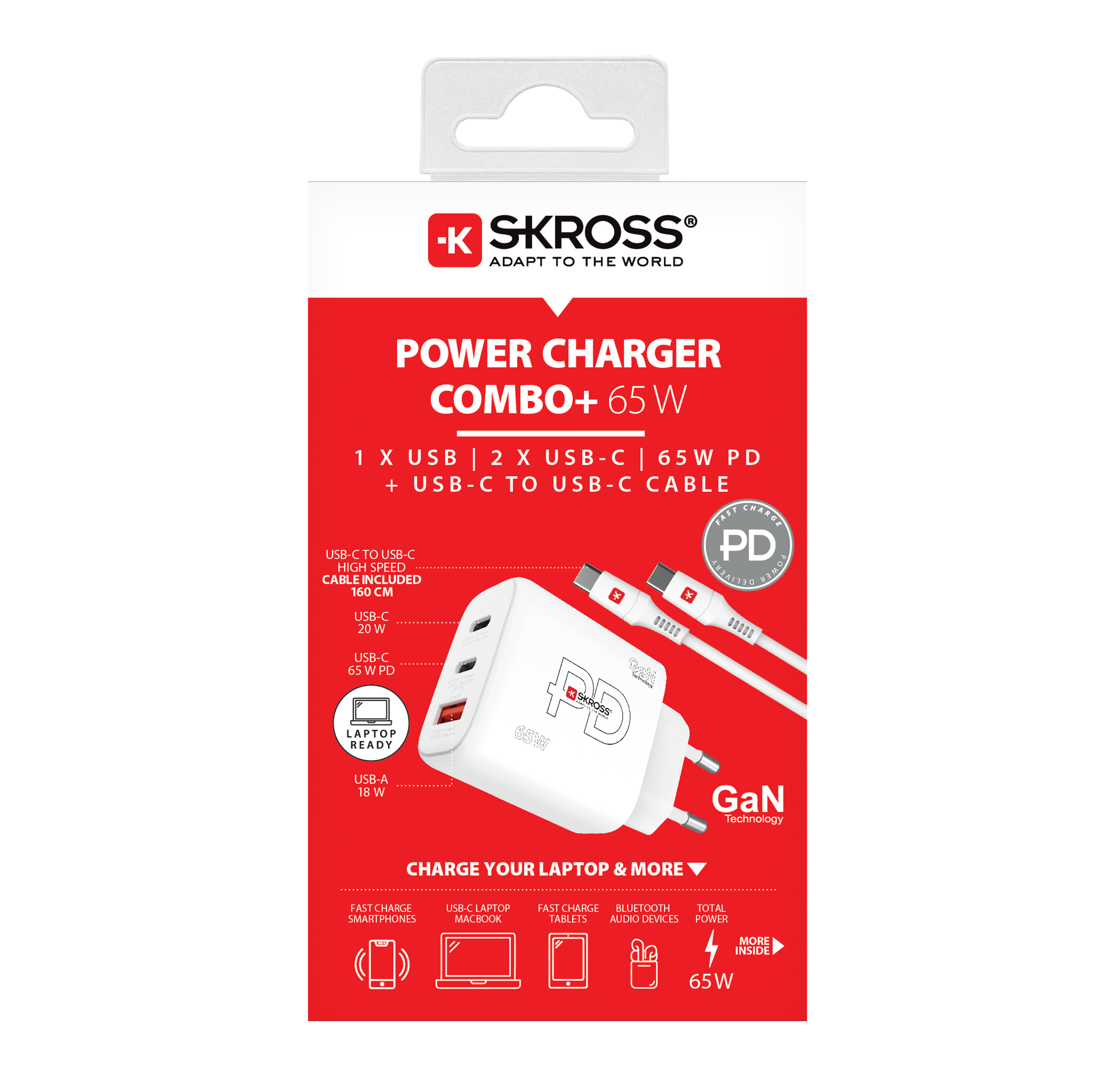 Skross Power Charger EU 65W GaN Combo+