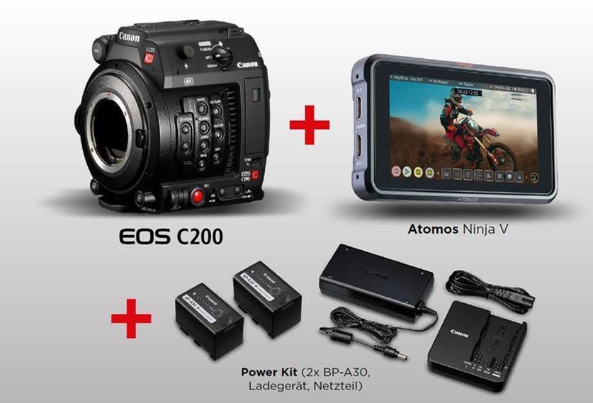 EOS C200 Atomos Ninja V Power Kit