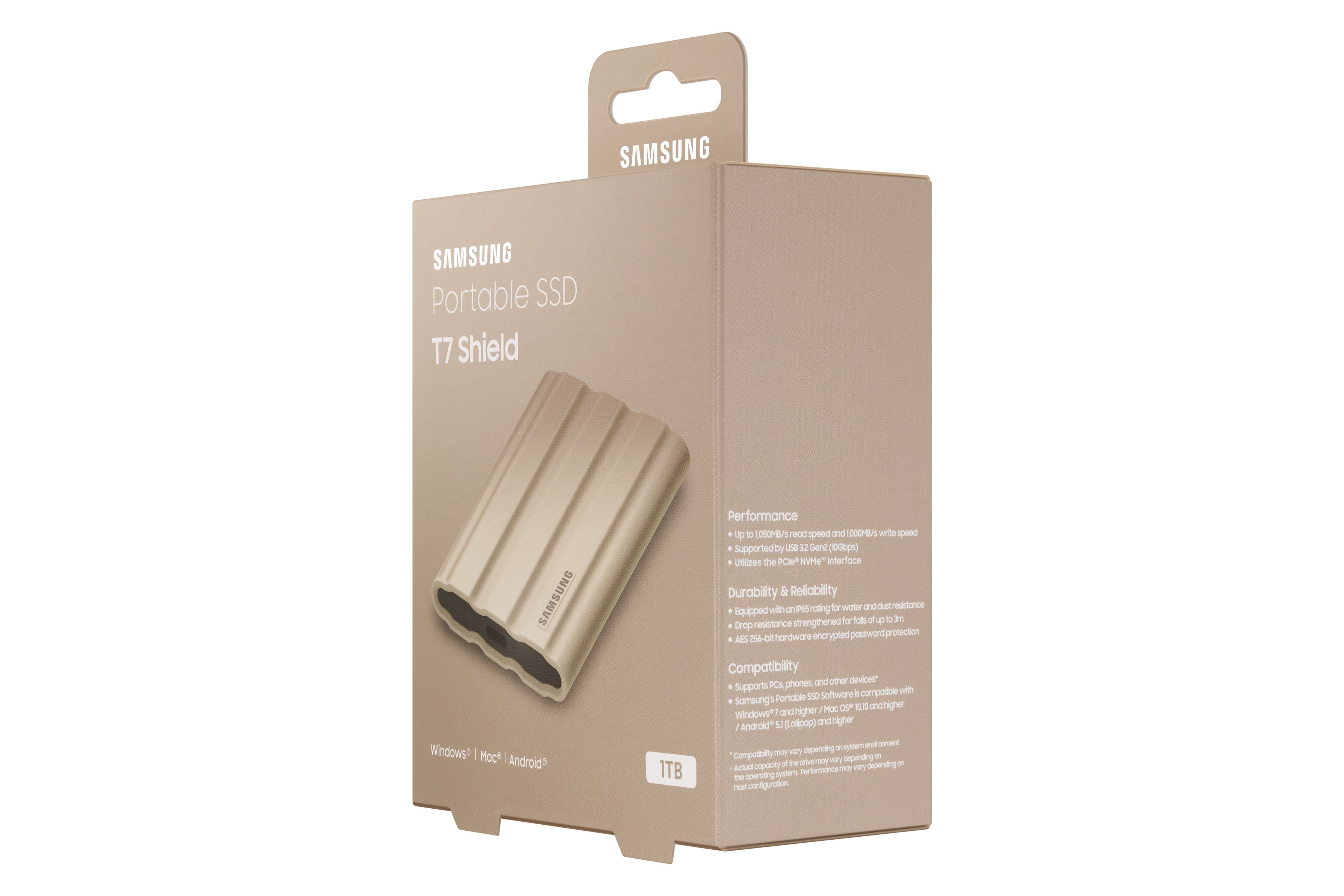 Samsung PSSD T7 Shield 1TB beige