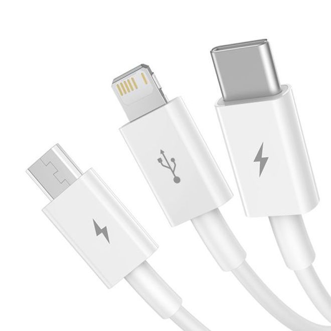 Baseus USB-A 3-in-1 Cable 1.5m White