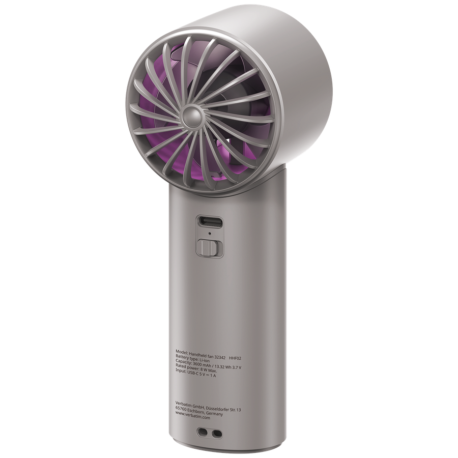 Verbatim IceTouch Handheld Fan Grey