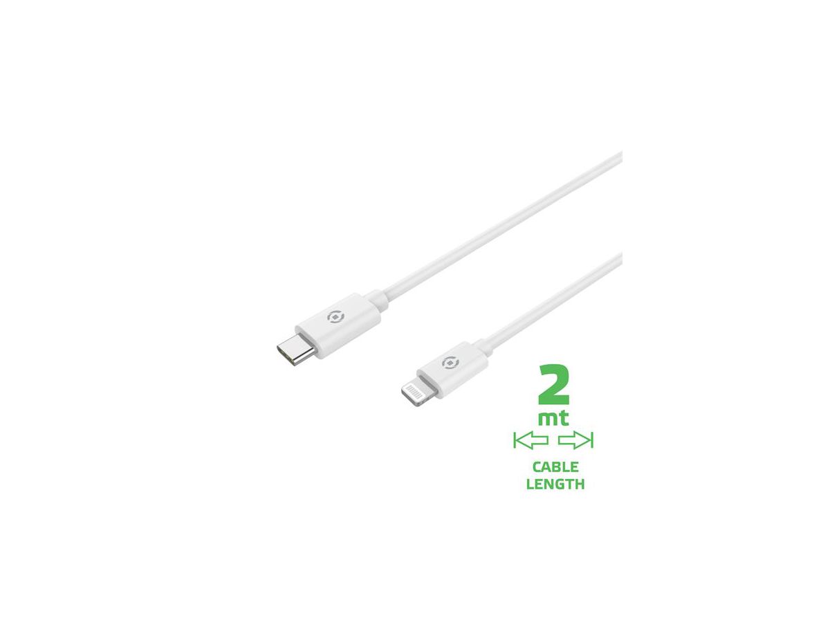Celly Lightning to UBS-C white 2m