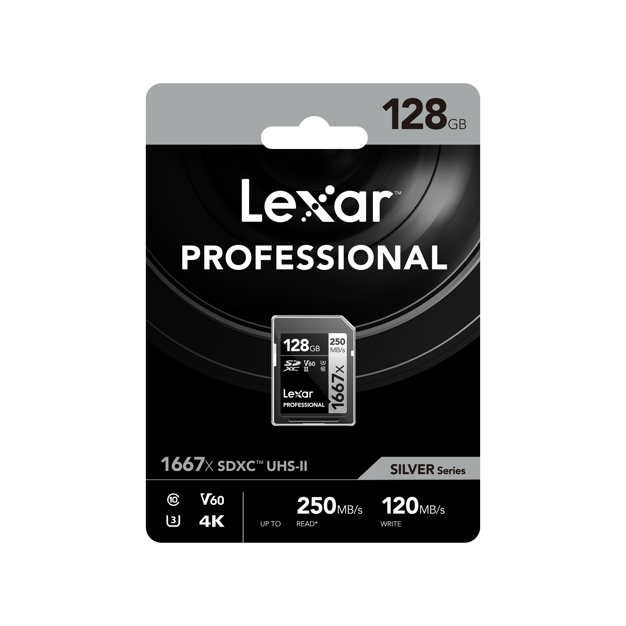 Lexar 1667x UHS-II SDXC 128GB Silver
