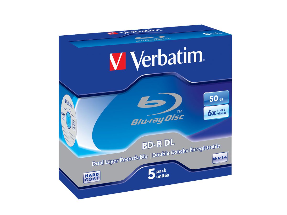 Verbatim BD-R Jewel DL 50GB 6x 5 Pack