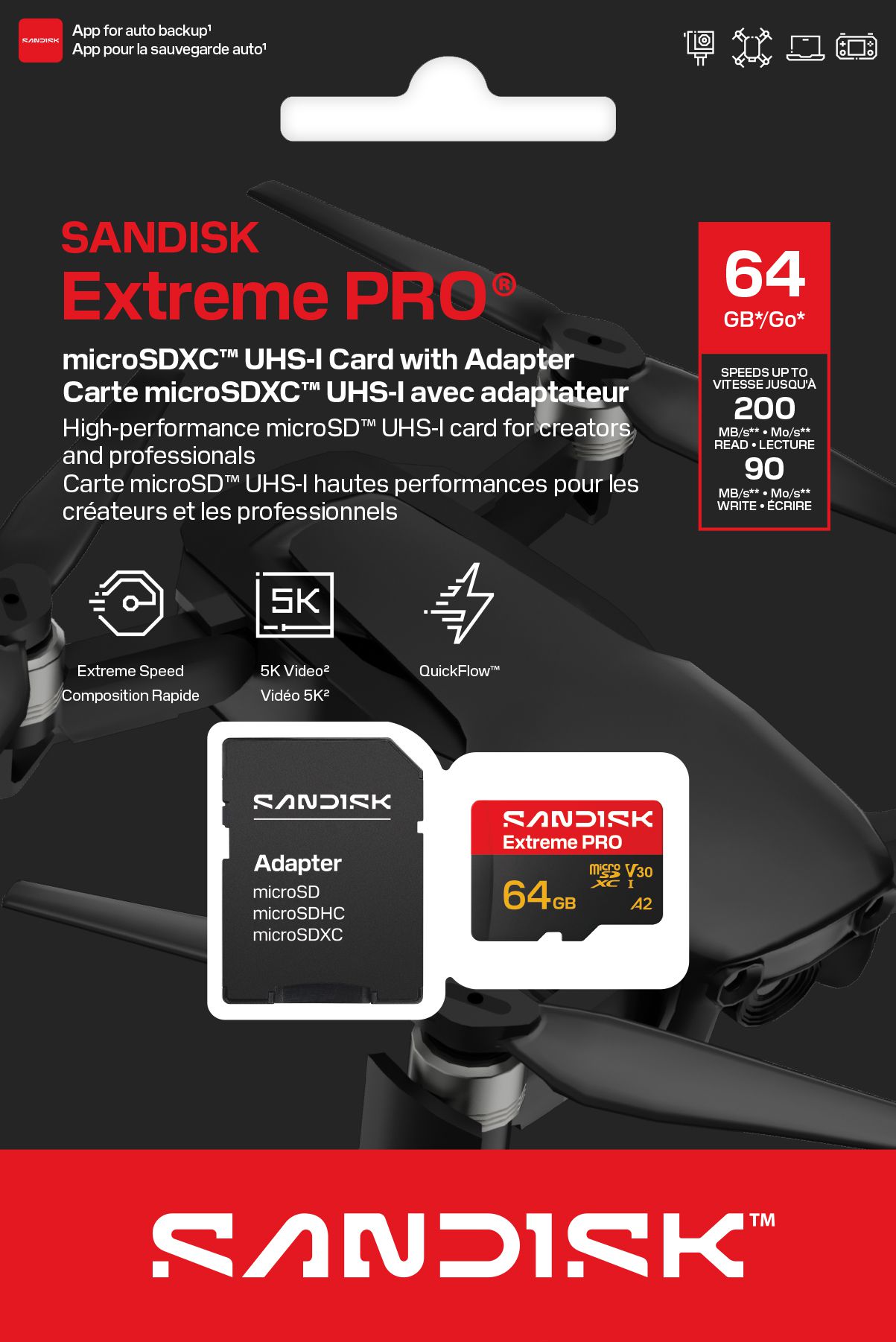 SANDISK Extreme PRO micro SDXC 64GB