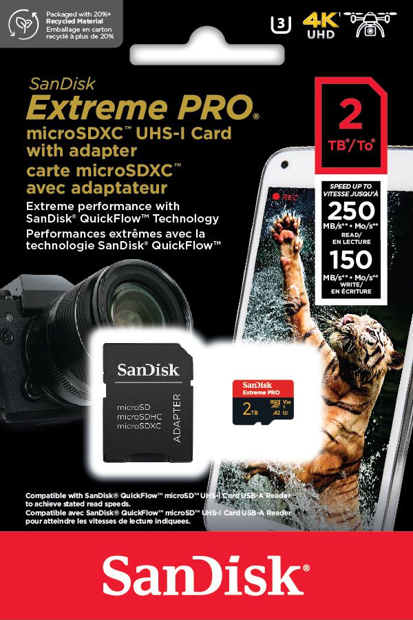 SanDisk Extreme Pro 200MB/s microSD 2TB
