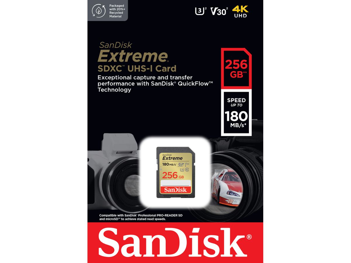 SanDisk Extreme 180MB/s SDXC 256GB