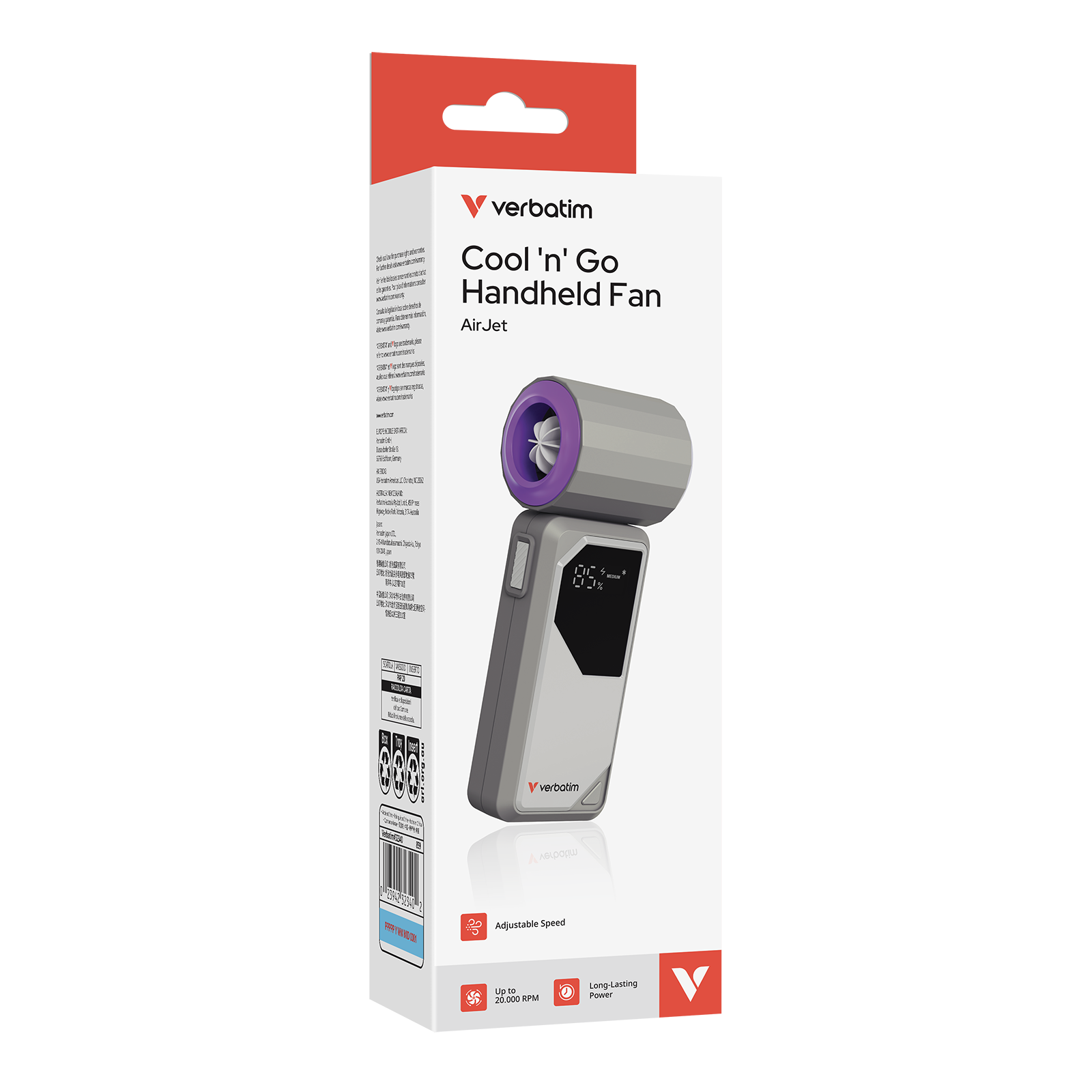 Verbatim AirJet Handheld Fan Grey