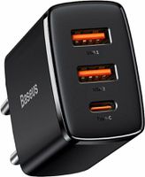 Baseus Quick Charger 3 Port 30W Black